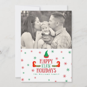 Happy Elfin Holidays Christmas Photo Cards