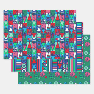 Happy Elves Graphic Gift Wrap Sheets