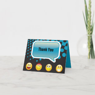 HAPPY EMOGI Bar Bat Mitzvah Thank You Card