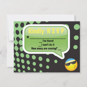 HAPPY EMOJI Bar Bat Mitzvah Reply Card