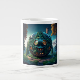 Happy Emoji House Large Coffee Mug