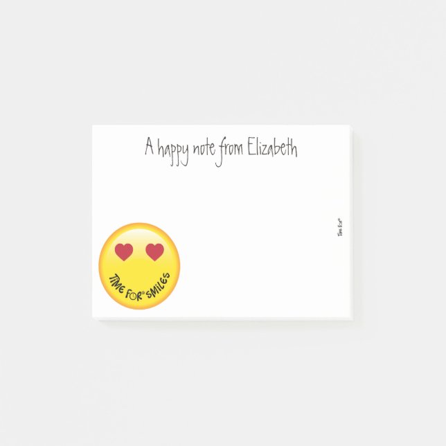 Happy emoji personalised post-it notes (Front)