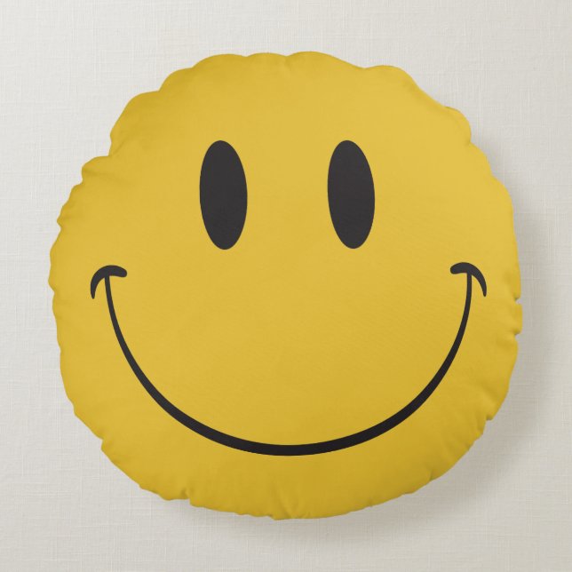 happy emoji round cushion (Front)