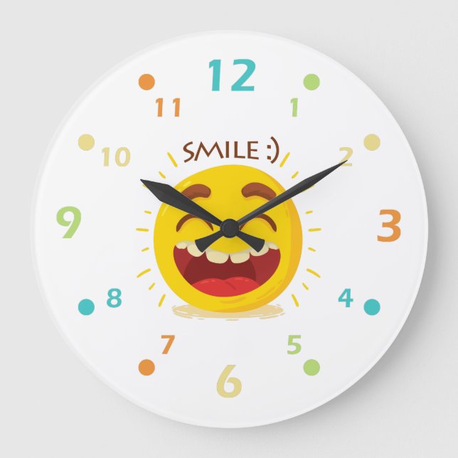 Happy Emoticon Acrylic Wall Clock (Front)