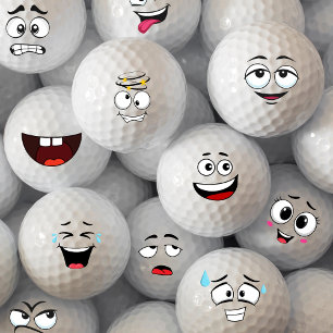 Happy Emoticon Golf Balls