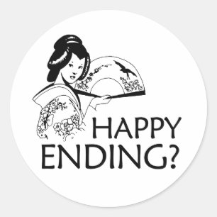 HAPPY ENDING CLASSIC ROUND STICKER