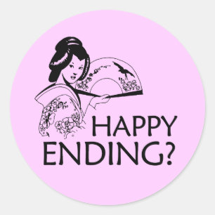 HAPPY ENDING CLASSIC ROUND STICKER