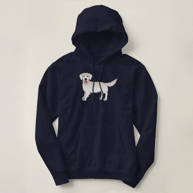 Happy English Cream Golden Retriever Cartoon Dog Hoodie (Design Front)