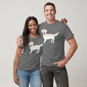Happy English Cream Golden Retriever Cartoon Dog T-Shirt