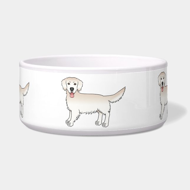 Happy English Cream Golden Retriever Cartoon Dogs (Front)