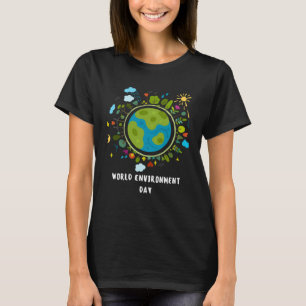 Happy Environment Day Tree lamp Earthball T-Shirt