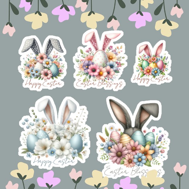 Happy Ester Blessings Bunny Ears Floral Cute (Creator Uploaded)