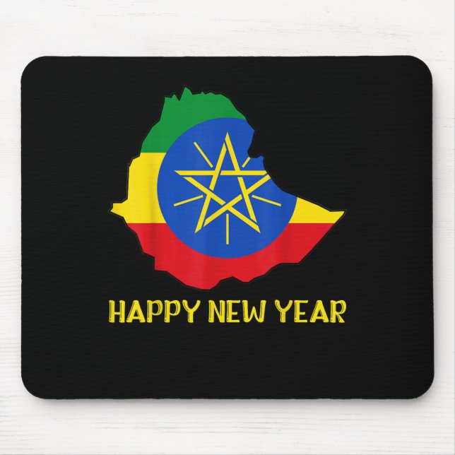 Happy Ethioan New Year Ethioa Map Flag Ethioan Dad Mouse Mat (Front)