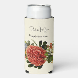 Happy Ever After BOHO retro floral tapestry Seltzer Can Cooler