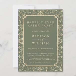 Happy Ever After Vintage Book Elopement Invitation
