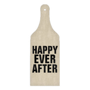 HAPPY EVER AFTER Wedding Gift Paddle Cutting Board