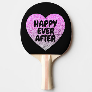 HAPPY EVER AFTER WEDDING GLITTER  PING PONG PADDLE