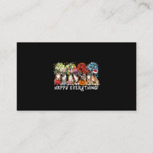 Happy Everything Boxer Dog Seasons All Year Tree L Business Card