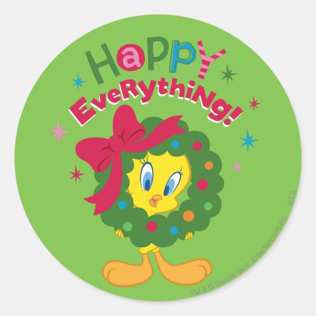 Happy Everything Classic Round Sticker (Front)