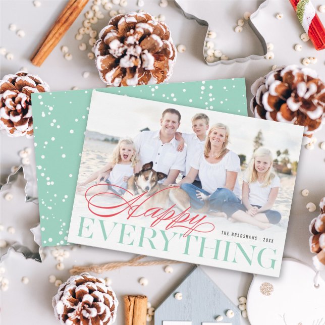Happy Everything Classic Typography Modern Photo Holiday Card (Creator Uploaded)