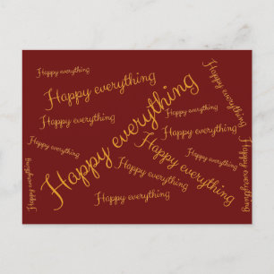 Happy Everything - Elegante Schrift Grußkarte Holiday Postcard