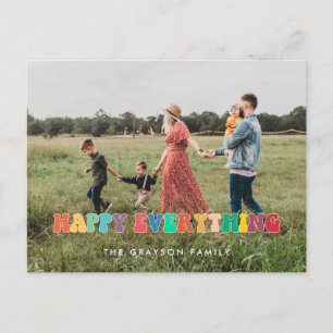 Happy everything Fun retro 60s photo Holiday Postcard