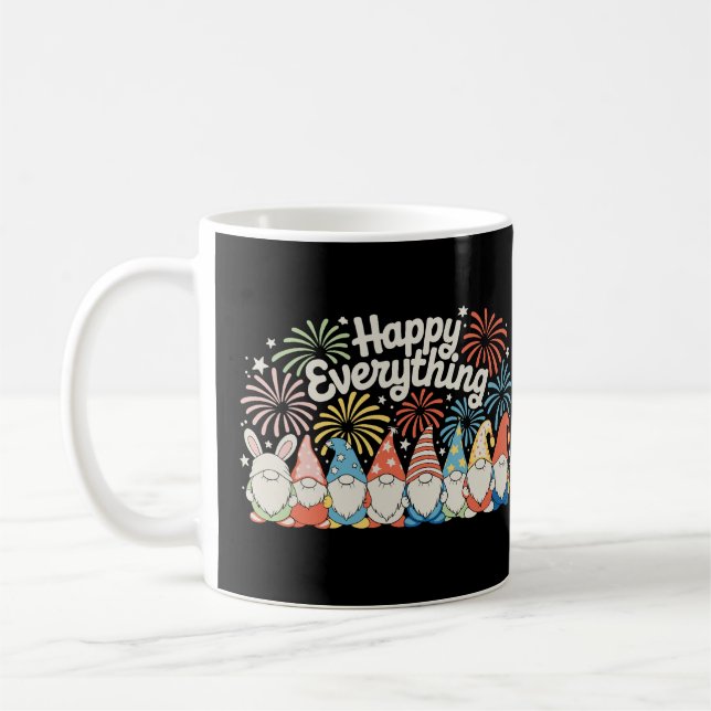 Happy Everything Gnomes All Year Every Holiday Coffee Mug (Left)