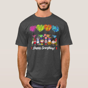 Happy Everything Gnomes Every Seasons All Year Tre T-Shirt