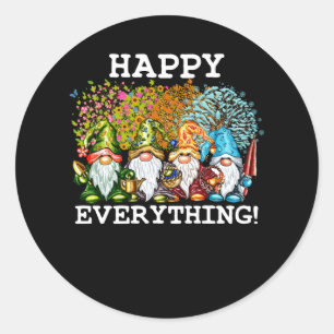 Happy Everything Gnomies Gnomes Holidays Christmas Classic Round Sticker