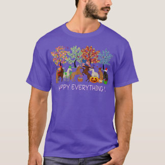 Happy everything Horses  Trees  Holiday  T-Shirt