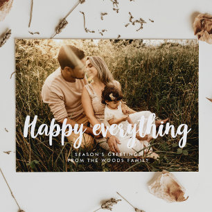 Happy Everything Modern Christmas Photo Holiday Card