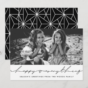 Happy Everything Modern Handwritten Script Photo Holiday Card