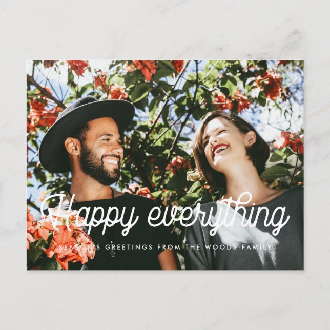 Happy everything Retro vintage Holiday photo Postcard (Front)