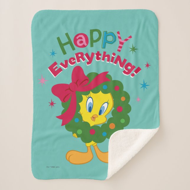 Happy Everything Sherpa Blanket (Front)