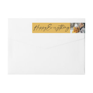 Happy Everything Stylish Script Holiday Address Wrap Around Label