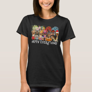 Happy Everything Yorkshire Terrier Dog Seasons All T-Shirt