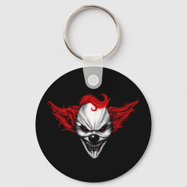 Happy Evil Clown Red Hair Key Ring (Front)