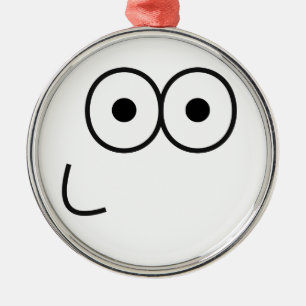 Happy Eyes and Mouth - Premium Round Ornament