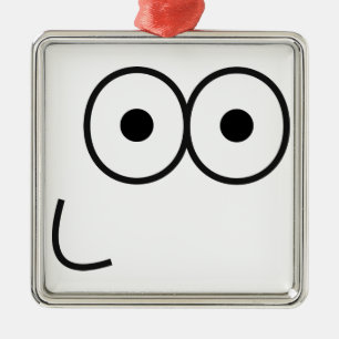 Happy Eyes and Mouth - Premium Square Ornament