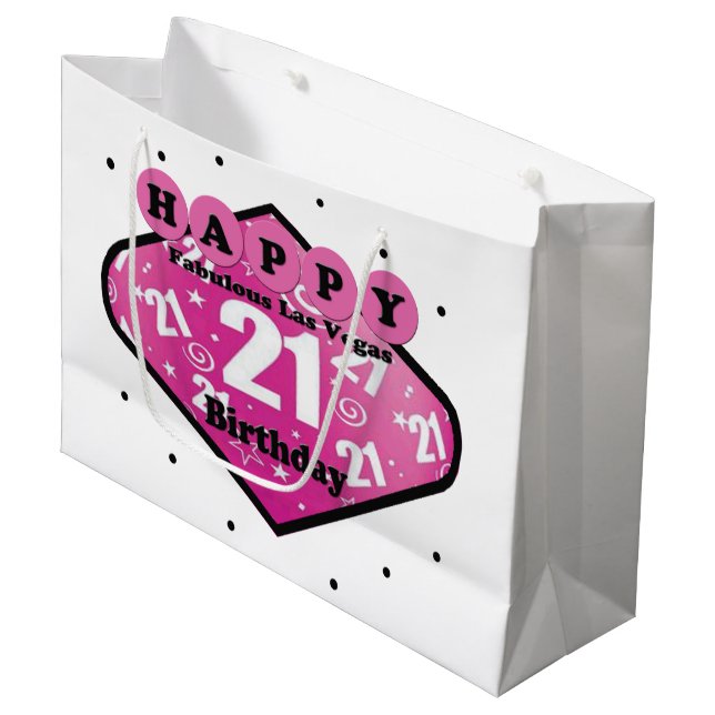 HAPPY FABULOUS 21ST BIRTHDAY LAS VEGAS GIFT BAG (Front Angled)