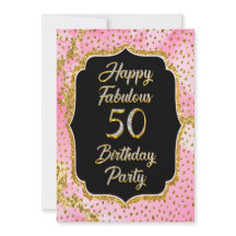 Happy Fabulous 50th Birthday Invitation Party