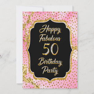 Happy Fabulous 50th Birthday Invitation Party