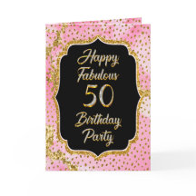 Happy Fabulous 50th Birthday Invitation Party