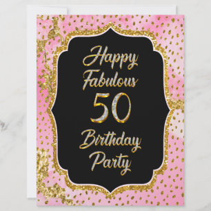 Happy Fabulous 50th Birthday Invitation Party Custom Letterhead