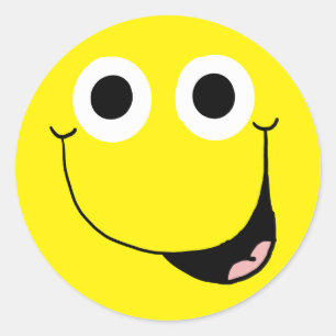 Happy Face 2 Classic Round Sticker