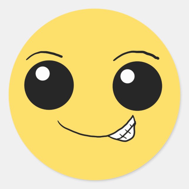 Happy Face 5 Classic Round Sticker (Front)