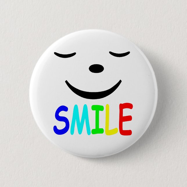 Happy Face 6 Cm Round Badge (Front)