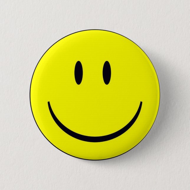 Happy Face 6 Cm Round Badge (Front)