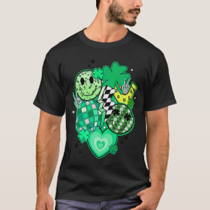 Happy Face And Disco Ball Lucky Shamrock C Patrick T-Shirt