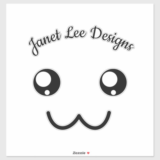 Happy Face Black With Name  (Sheet)